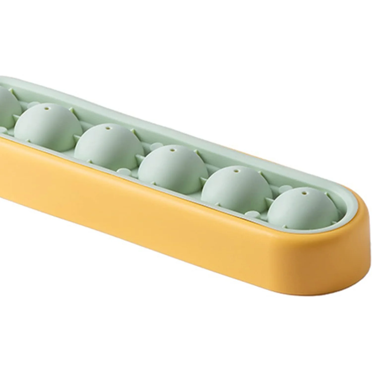 Ice Ball Maker Leak-proof Strong Construction Wide Application Ice Cube Tray for Party Yellow