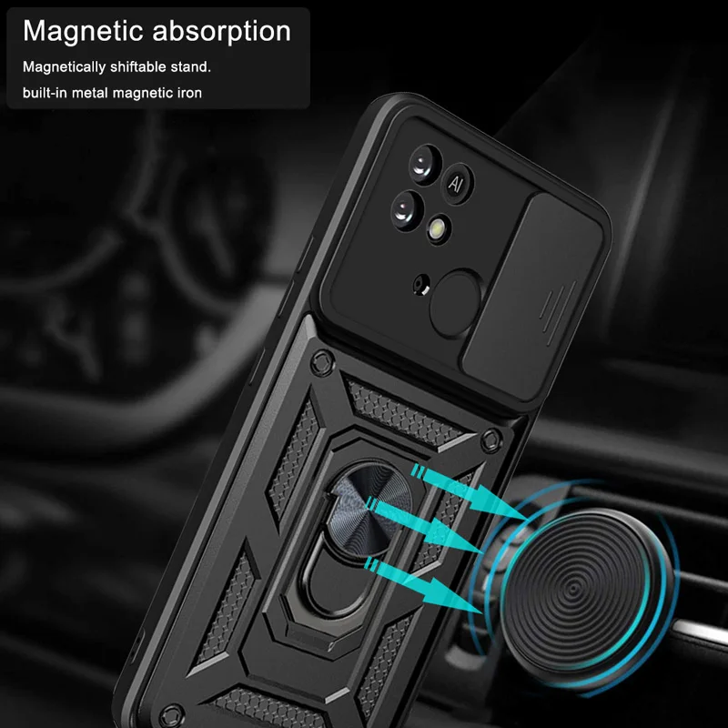 Für redmi 10c 10a Fall stoß feste Rüstung Auto halter Telefon abdeckung für redmi 9a 9c nfc Kamera Objektivs chutz Fundas – Detail 3