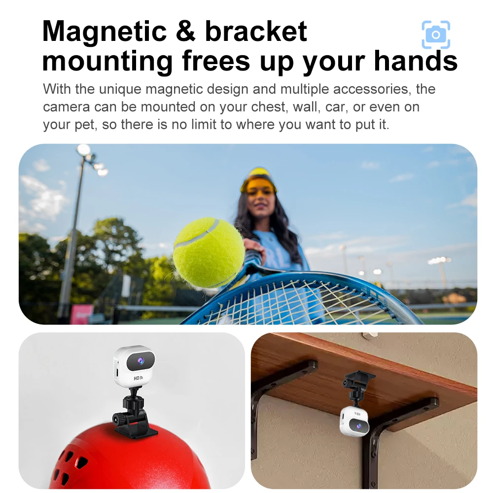 Ourlife A800 كاميرا صغيرة 1080P واي فاي كاميرا مراقبة للمنزل الذكي مراقب كاميرات الفيديو كاميرا مراقبة فيديو مع تتبع الحركة