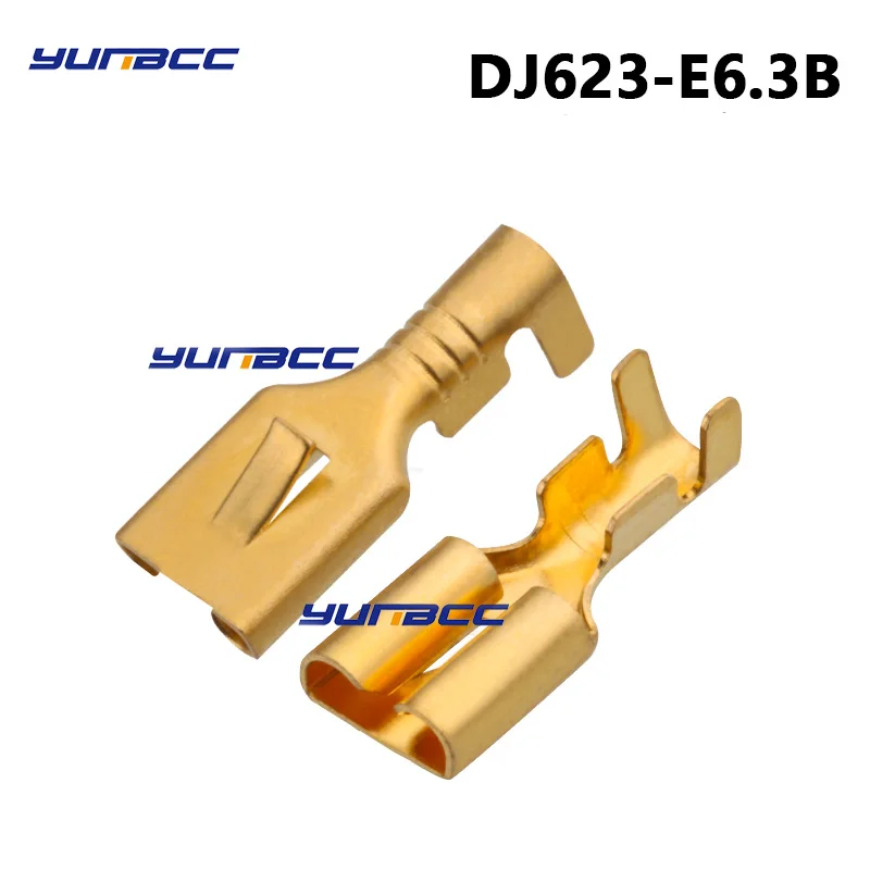 25/50/100 Pcs 6.3 Flat Plate Barbed Plug Wonderful Connector DJ623-E6.3B Relay Terminal Battery Car Crimp Terminals