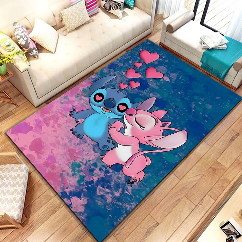 Disney Stitch Carpet Yoga Living Room Decor Children\'s Crawling Mat Doormat Living Room Area Rug Games Area Washroom Floor Mat