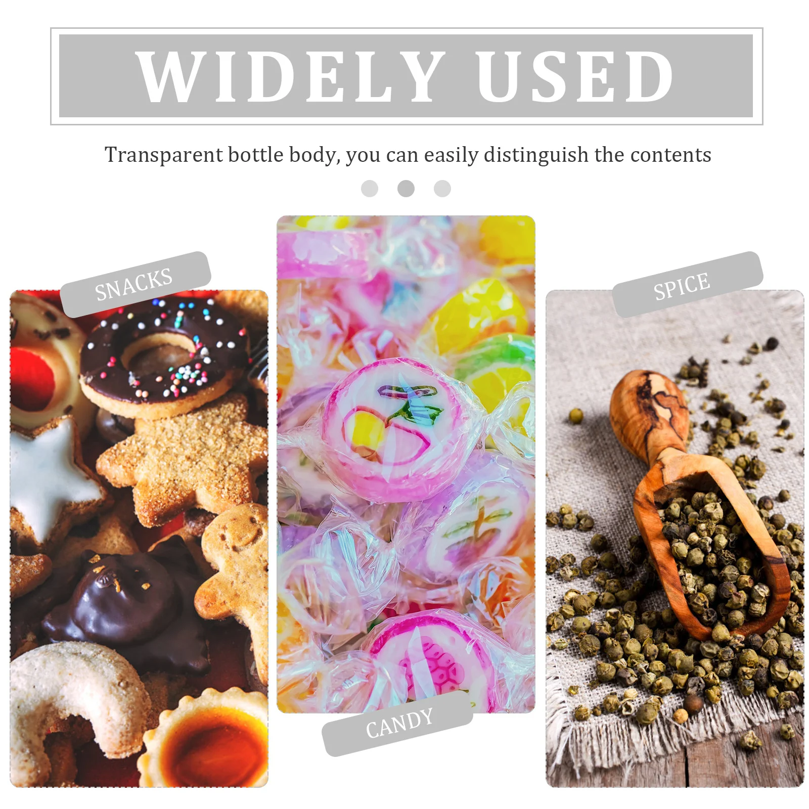 

12Pcs Sealed Plastic Storage Jars Kitchen Food Containers Moisture Proof with Aluminum Caps for Cereals Nuts Coffee Beans Grains