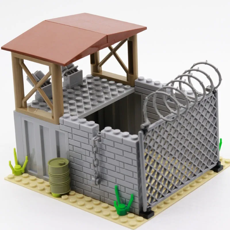 Building Blocks Compatible With Major Brands DIY Educational Model Bricks Military Game Scene MOC Tower Outpost Prison Toys