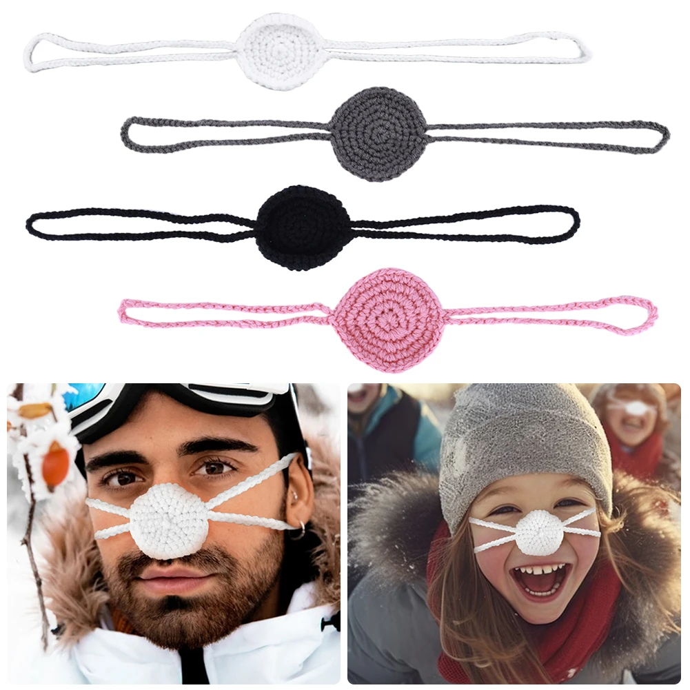 Crochet Nose Cover Nose Warmer Anti Dust Handmade Nose Mitten Windproof Nose Guard Breathable for Outdoor Frost Protection