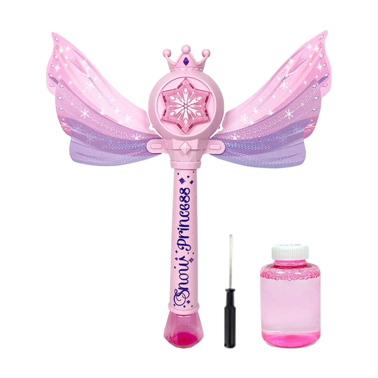 Fairy Rod Bubble Automatische Blasenlösungen mit Flügel für Kindermusik und Leuchten