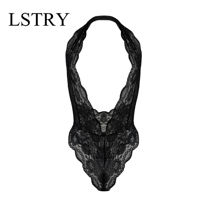 Lingerie Women Lace Babydoll Dress With Thongs Sleeveless Babydoll V-neck Nightdress Exotic Costumes Transparent Porn