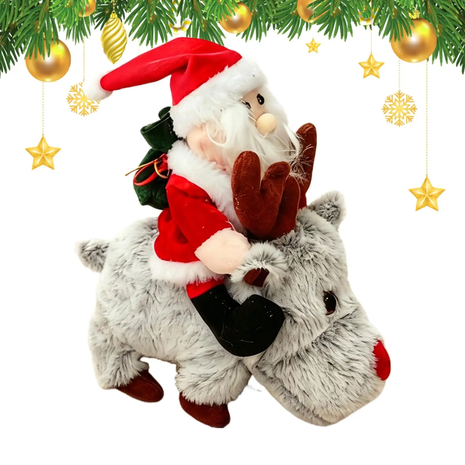 Santa Claus Musical Toys Funny Plush Electric Figure With Music Santa Claus Music For Kid Boy Girls Holiday Winter Home Indoor