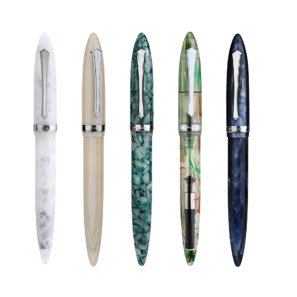 penbbs 480 acrilico caneta caneta de tinta iridio fino nib 05 mm clipe de prata com caixa de presente bonita escrita para o negocio de escritorio 01