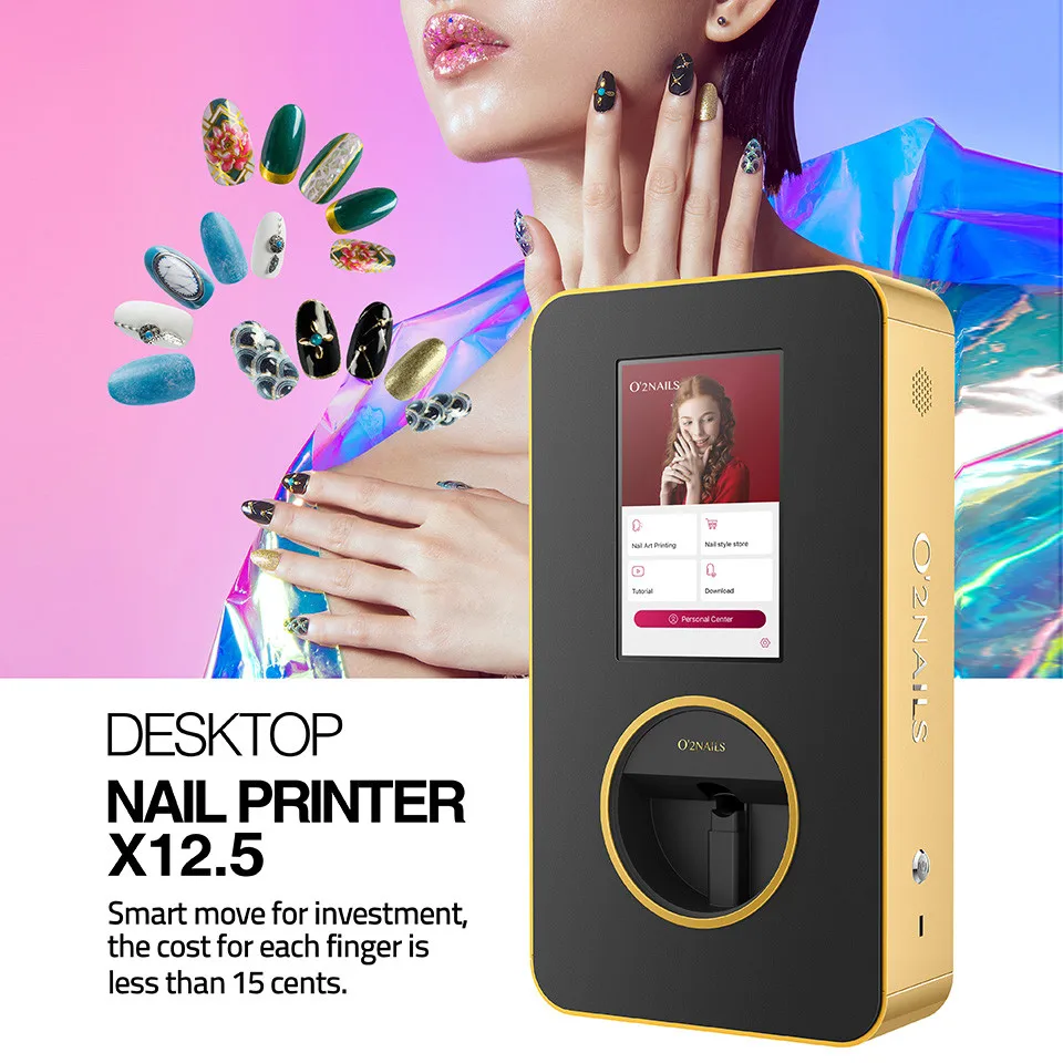 Desktop Nail Printer X12.5 Wall Hanging O2nails 3D Mobile Printer For Nails Any Design Color And Picture Printe On The Nails