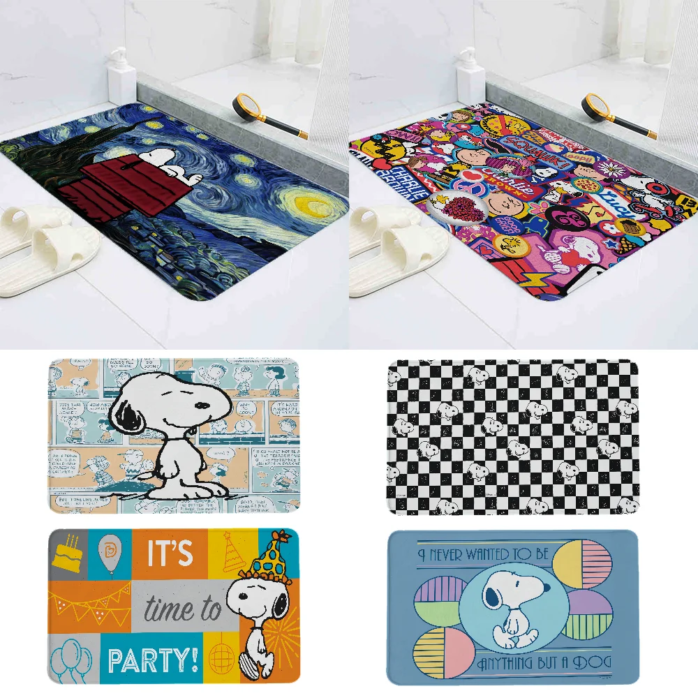 

Cartoon Dog-S_SnoopyS Floor Mat Bathroom Absorbent Mat Simple Door Dirt-resistant Mat Home Kitchen Mat Foot Mat Entry Mat