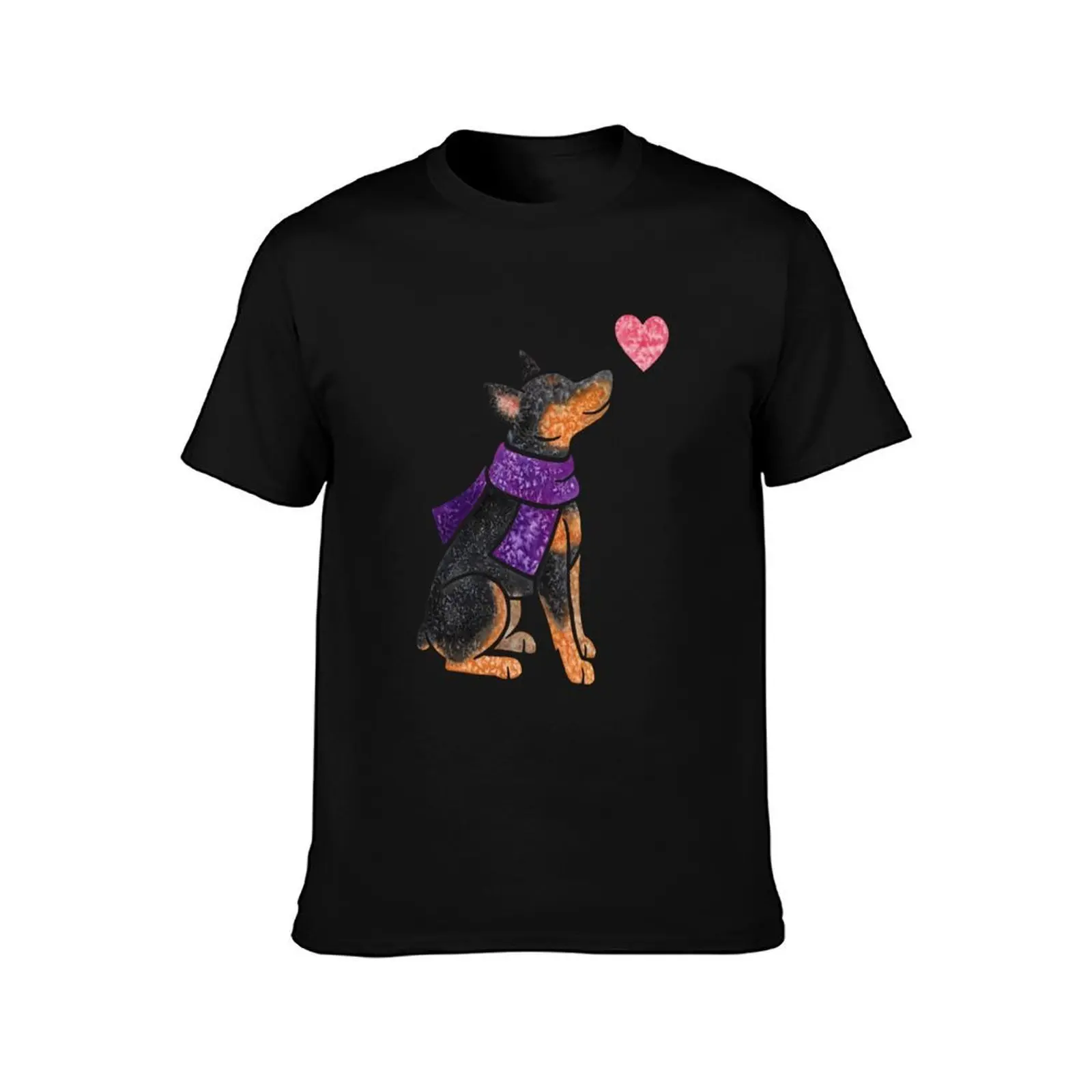 Watercolour Miniature Pinscher T-Shirt, Summer Casual Cotton Tee, Oversized Streetwear Tops, Vintage Graphic Print, 100% Cotton
