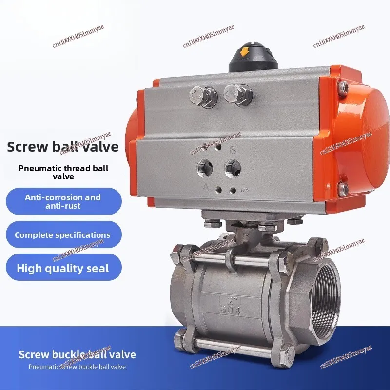 Q611F 16P Pneumatic Three-piece Ball Valve - 304 Stainless Steel - Internal Thread - Steam-Tolerant Valve