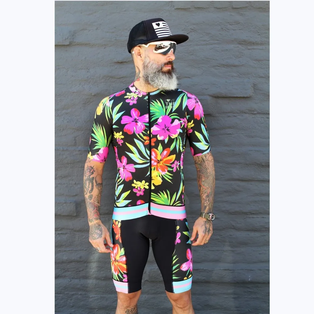 Love The Pain Summer Bicycle Suit Men Cycling Jersey 9D Bib Set Customize Ropa Ciclismo Bicycle Wear Clothing Maillot Culotte view 5