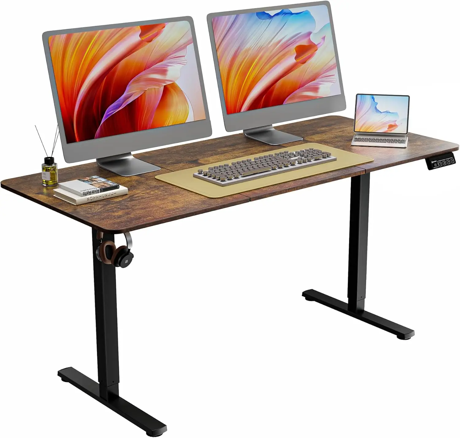 

63" Electric Standing Desk, Adjustable Height, Sit Stand Up Desk for Home Office & Computer Workstations, Memory Controller