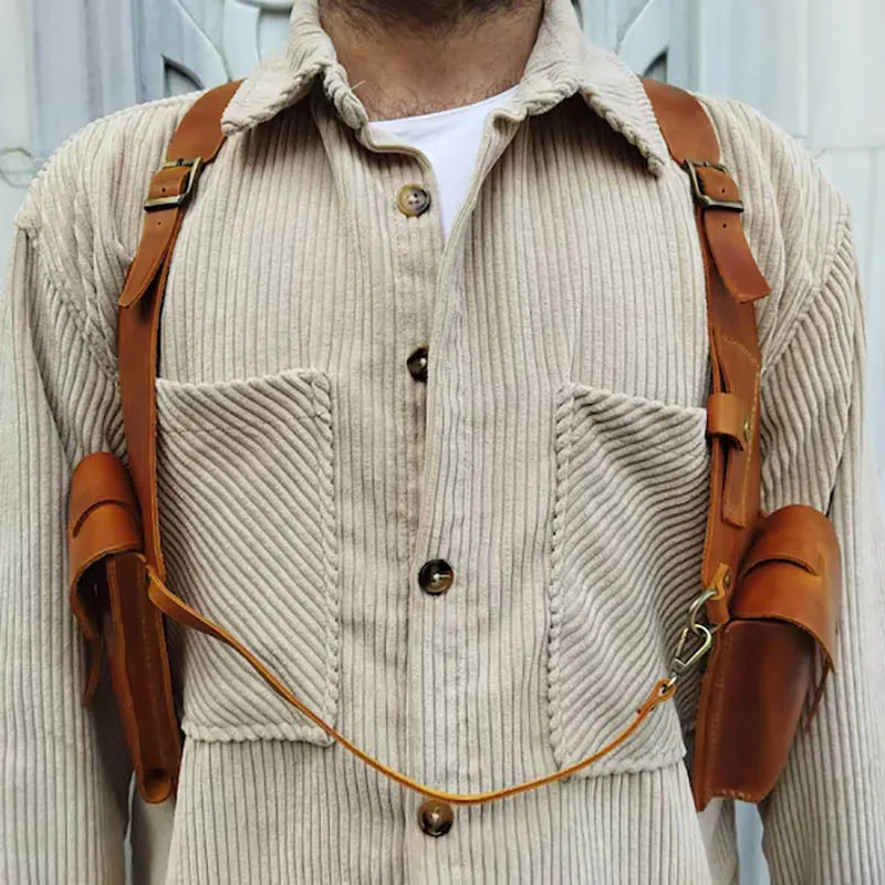 

Medieval Renaissance Cosplay Vintage Underarm Double oulder Bag American Retro Sle Medium Size Vertical Square ape Bag