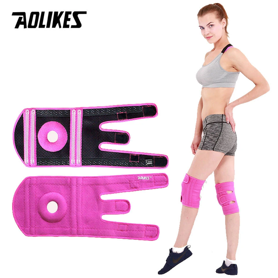 AOLIKES 1PCS New Knee Brace with Side Stabilizers - Adjustable Knee Support with Patella Gel Pad, Knee Wraps for Men & Women