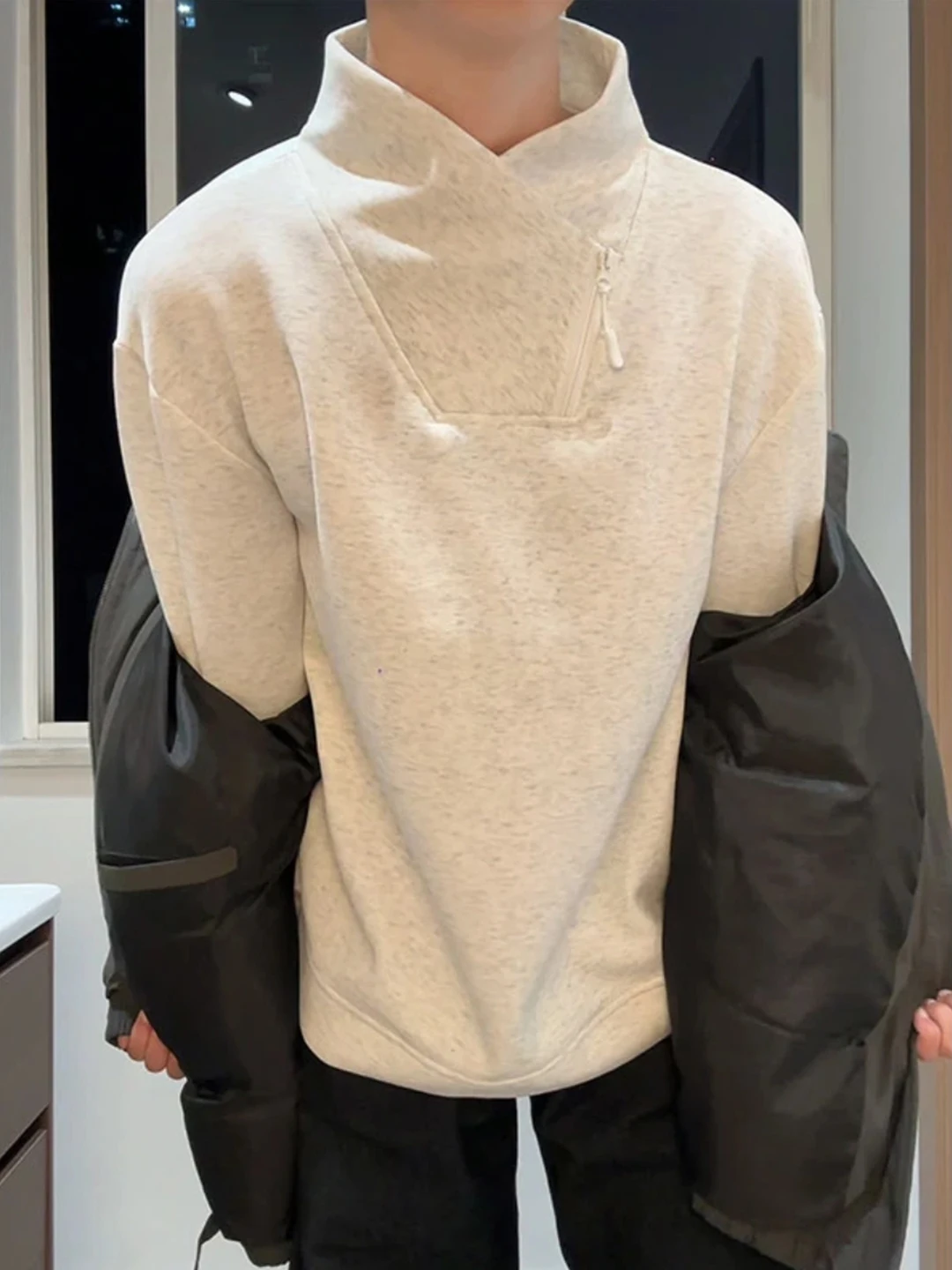 

Men's Fleece Lined Hoodie Zip up High Collar Long Sleeve Sweatshirt Casual Warm Anti Wrinkle Spring Summer Autumn Winter