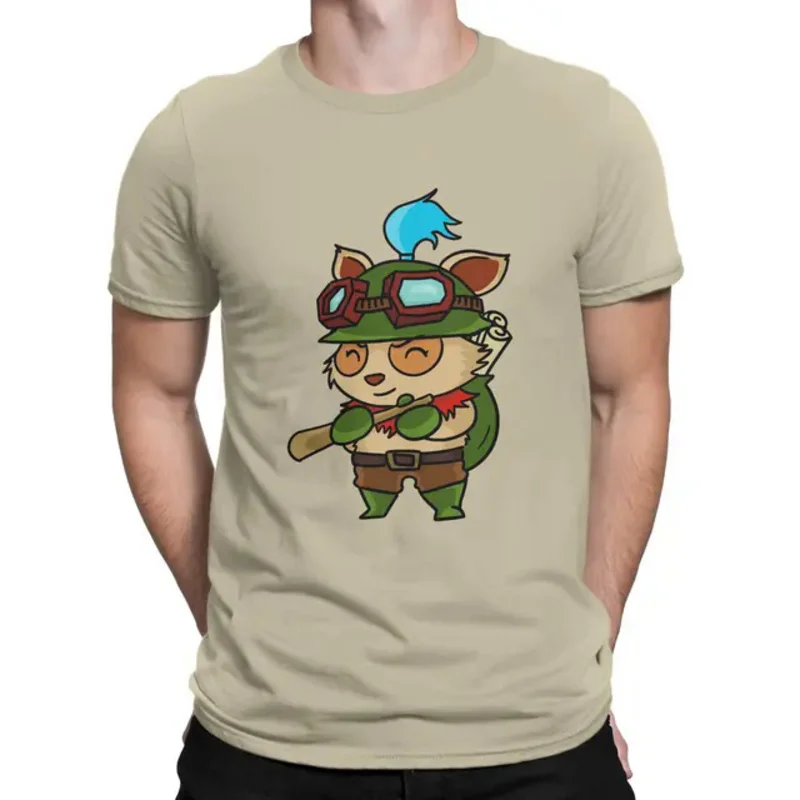 Y2K League of Legends LOL game man tshirt little Teemo fashion T shirt graphic streetwear new trend