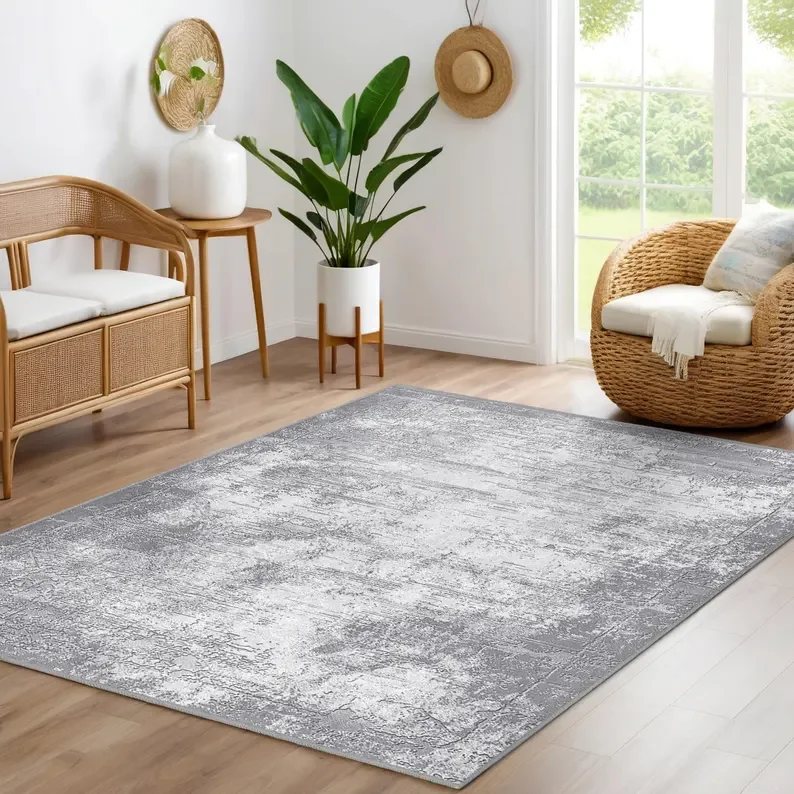 Minimalist Mid-Century Rug Warm Tone Non-Slip Cotton Base Modern Rugs Rug Large Decorative Rug Office Decor Rug Popular Rugs