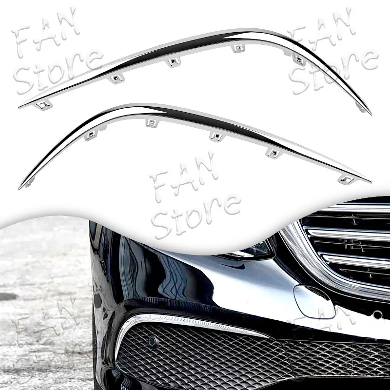 Rejilla de parachoques delantero de coche, tira embellecedora cromada izquierda derecha para Mercedes Benz Clase E Klass W213 2016-2020 OE 2138850174 2138850274