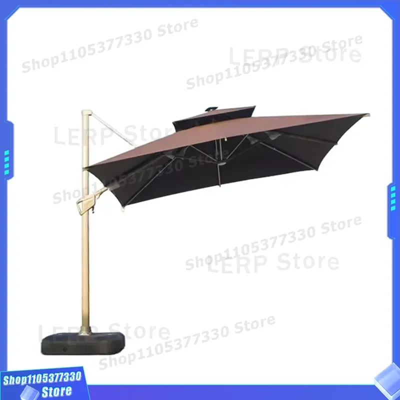 Best Sale Waterproof Sunshade Canopy Golden Pole 3x3 square Roman Umbrella 360 Degree Rotating Outdoor Furniture Parasol