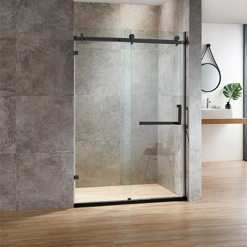 

Factory Direct High Quality Full Bathroom Shower Partition Rectangular Tray Frameless Double Sliding Open Door Hinge Style
