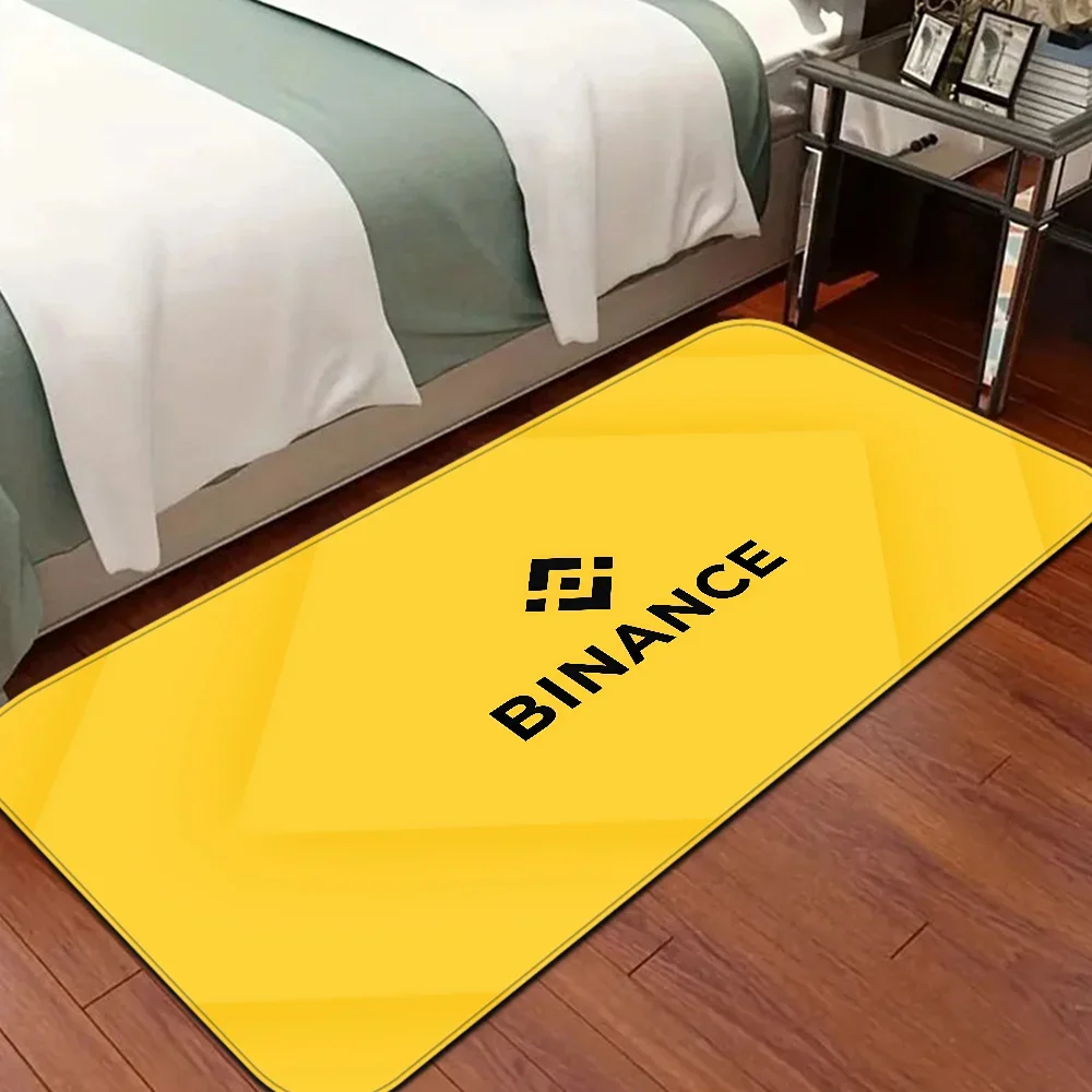

B-Binance Coin Door Mat Washable Non-Slip Living Room Sofa Chairs Area Mat Kitchen Doormat Area Rug