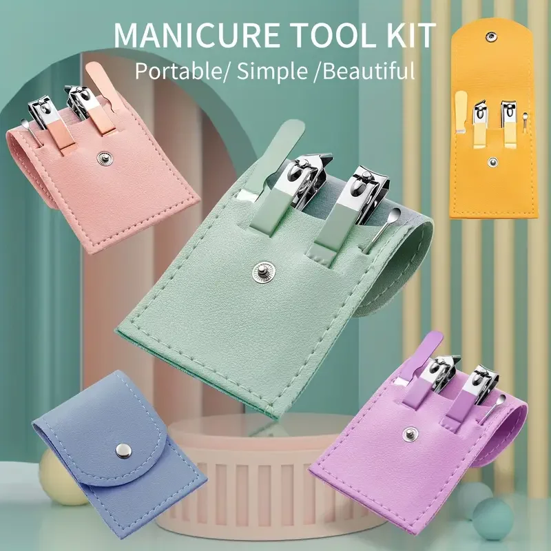 طقم مانيكير مقاوم للصدأ مع مقص أظافر ، قاطع أظافر ، مقص باديكير ، مقص بشرة ، أدوات أظافر ، عناية شخصية ، جودة عالية ، 4 * لكل مجموعة