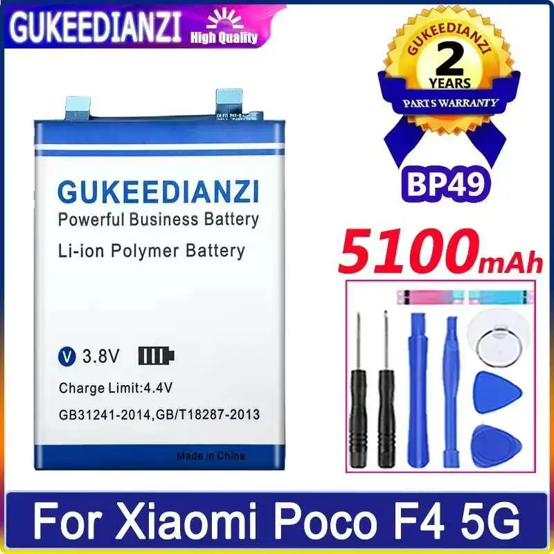 

For Xiaomi Poco F4 5G Redmi K40S 5100Mah Stable BP49 Mobile Phone Battery