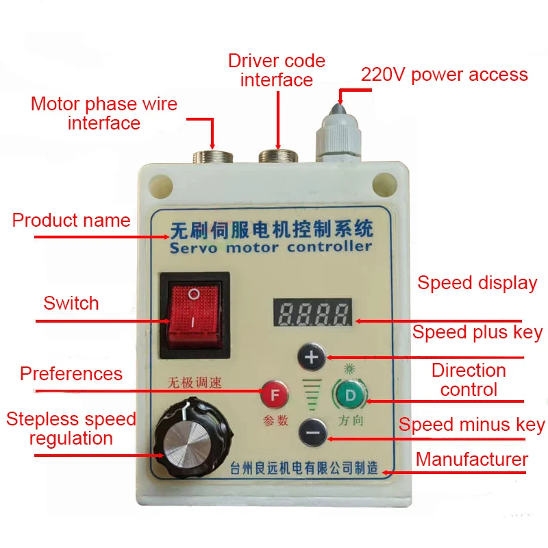 Imagem -03 - Motor sem Escova para Máquina de Costura Kit Servo Motor Cnc Motor ac 220v com Controlador de Velocidade 550w 1500w 2200w