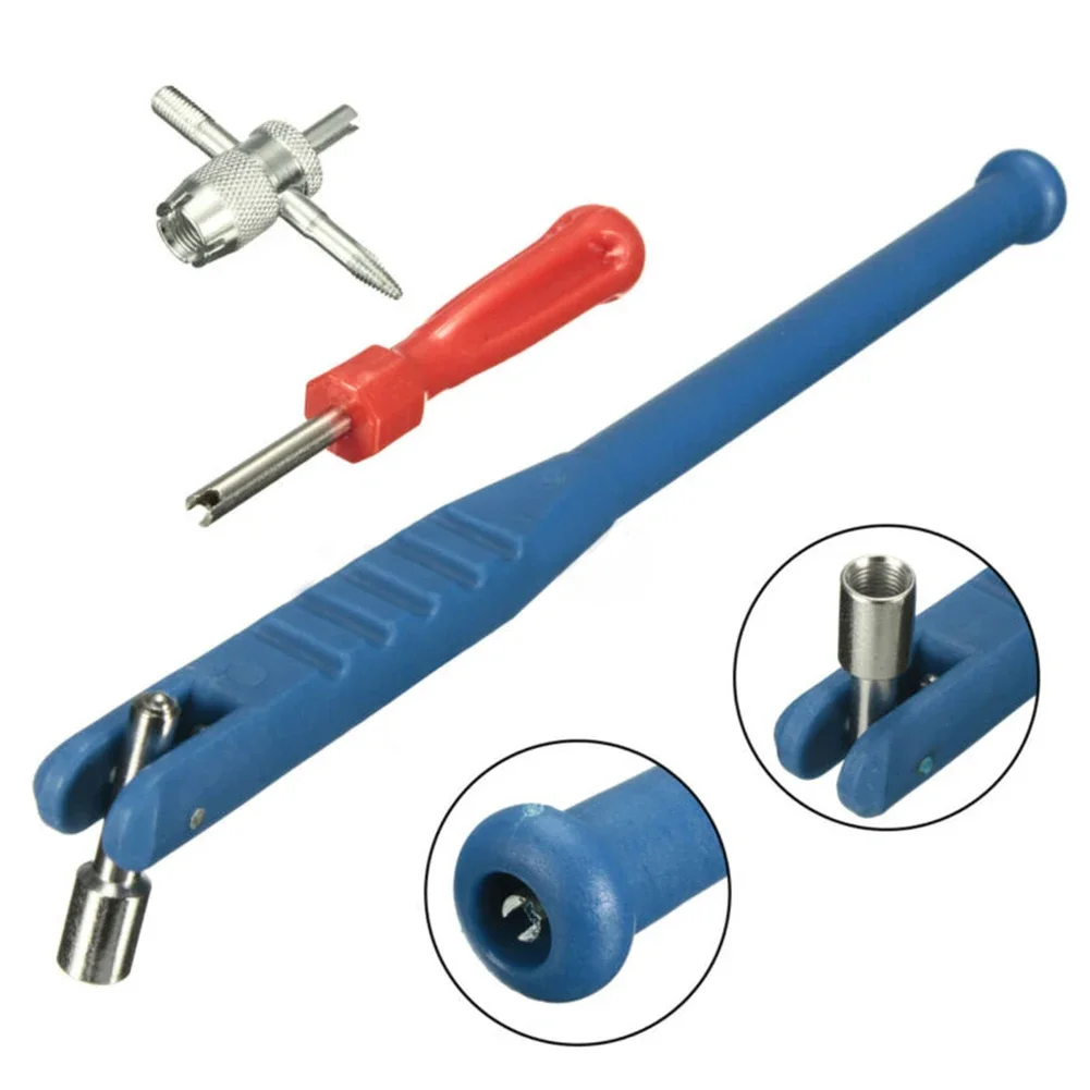 

High Quality Tire Valve Puller Stem 3pcs Set Car Core Remover Motorbike Plastic & Metal Repair Install Tool Tyre