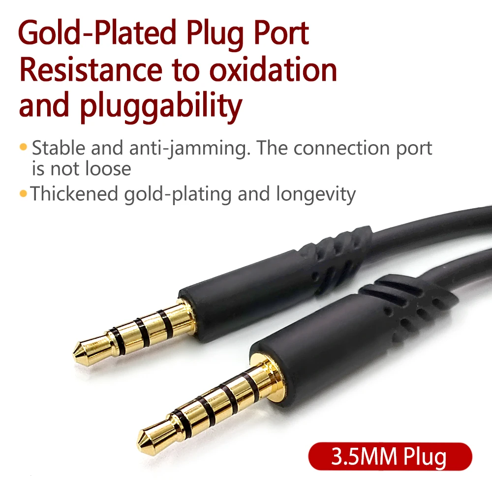 Headset Upgrade Cable Inline Multi-functional Control Audio Cable with 3.5MM Male to Male Plug for Logitech Astro A10 A40