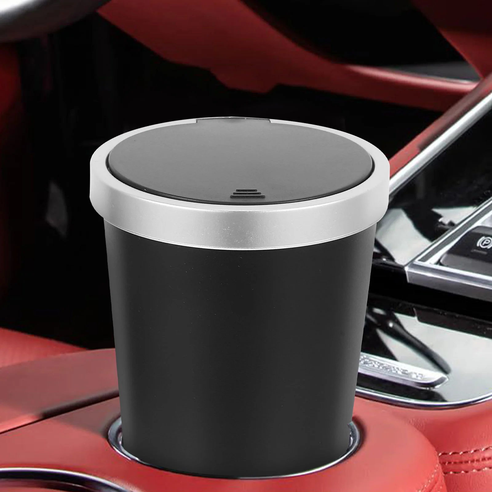 

Car Trash Can Bin Portable with Lid Rubbish Accessories for Cup Holder Multifunction