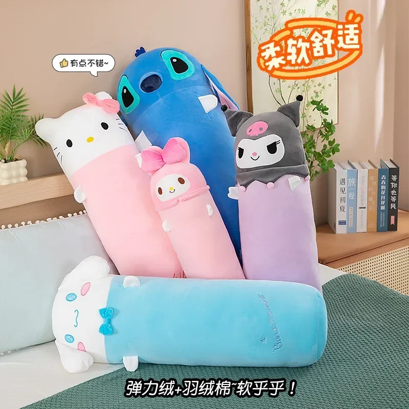 100cm Sanrio Hello Kitty Melody Kuromi almohada larga juguetes de peluche Kawaii muñeco de peluche suave cojín dibujos animados niños niñas regalos para dormir