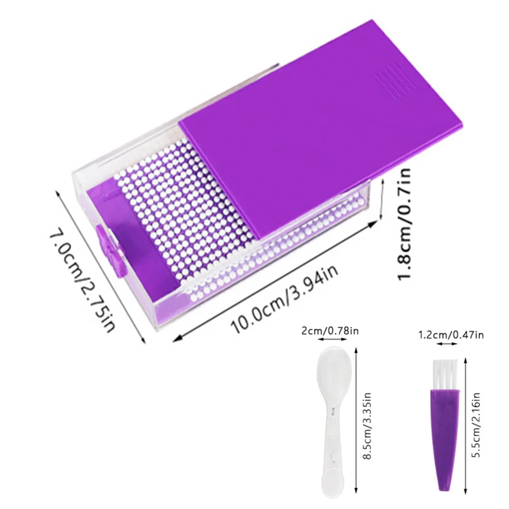 New Diamond Painting Tool Tray With Lids,Brush And Spoon 5D DIY Diamond Embroidery Accessories Beads Container Tray