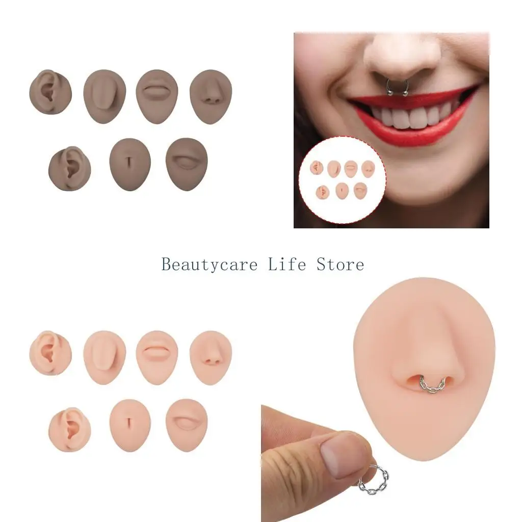 

652c 7peece Silicone Cosmetic Training Model для Multi Shade Lip Brow Practice