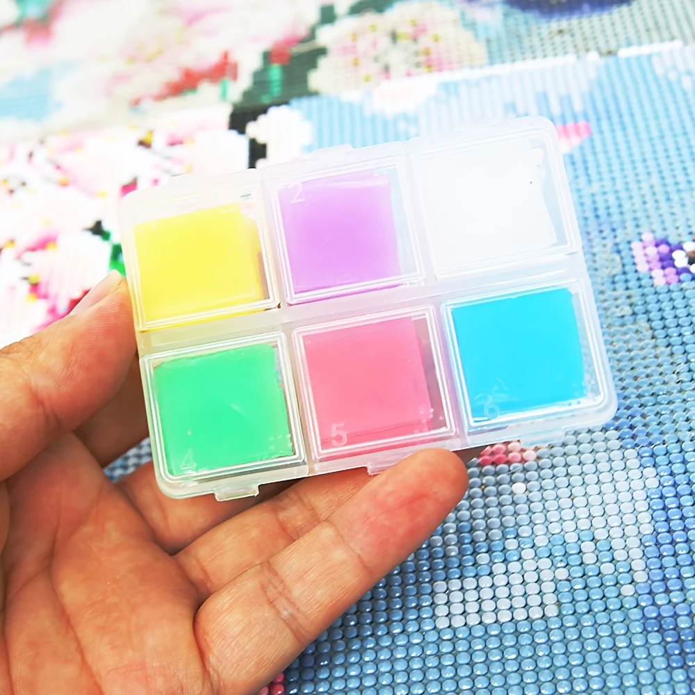 30pcs/box Diamond Painting Luminous Clay Box DIY Color Block Dot Diamond Clay 5D Dot Diamond Pen Silicone Adhesive Clay Tool Set