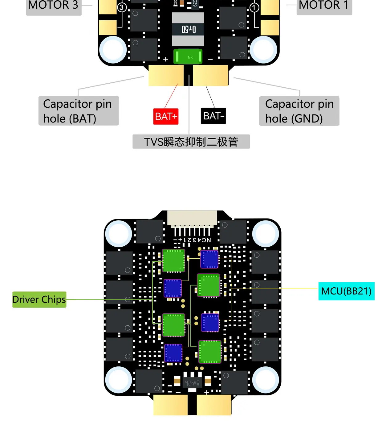 DAKEFPV F405 55A Stack 30,5X30,5mm ICM42688P BLS55A 4in1 ESC 3-6S FC&ESC INav Betaflight Konfigurierbar – Detail 24