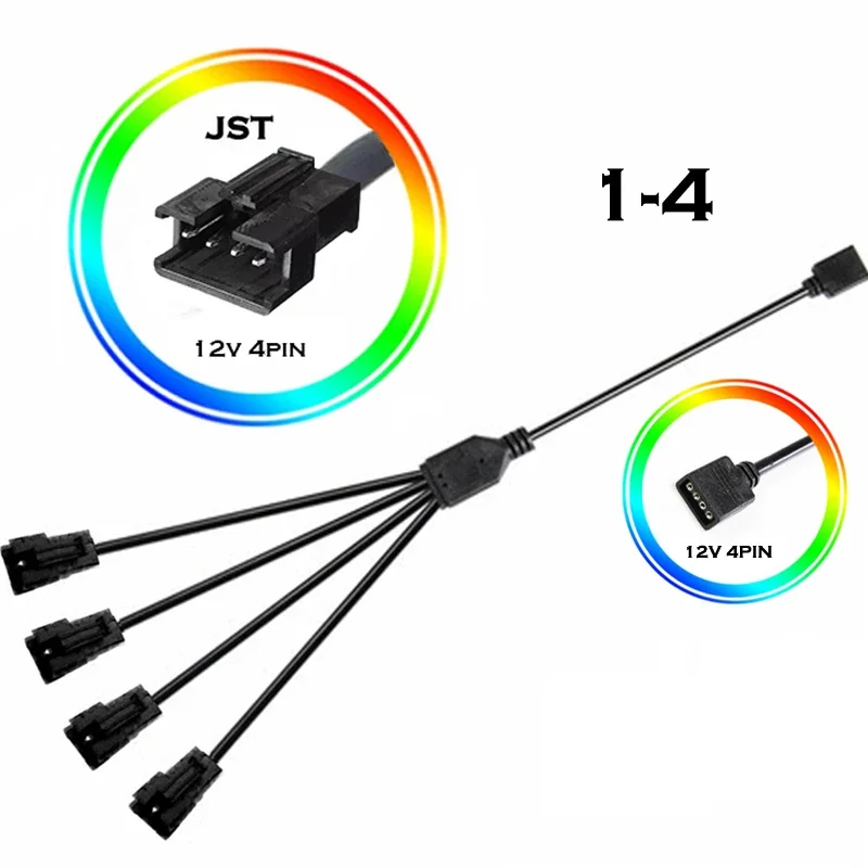 Moederbord RGB AURA SYNC Adapter Kabel JST SM Adapter Kabel JST-3P SM3P SM4P 1-5 Spiltter EL Draad Snoer overdracht Mannelijke/Vrouwelijke