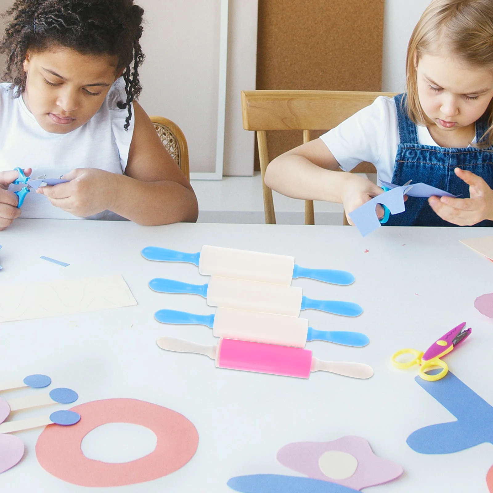 4 Stück Bastel-Ton-Zubehör für Kinder, solide Tonrollen für handgemachte Keramikformung, einfach zu bedienendes, kompaktes DIY-Zubehör