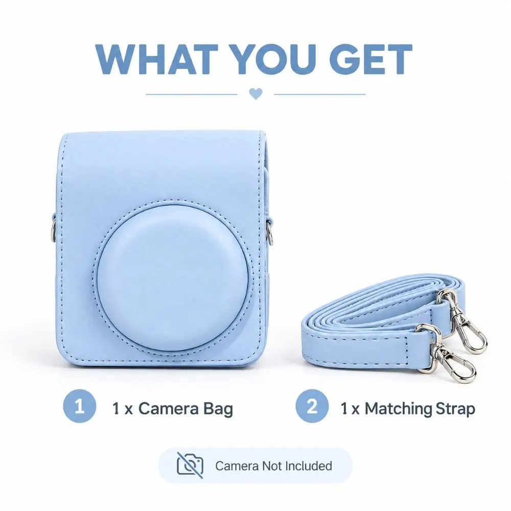 PU Leather Instant Camera Case Magnetic Closure Structured Support Camera Bag for Fujifilm Instax Mini 13/12/11