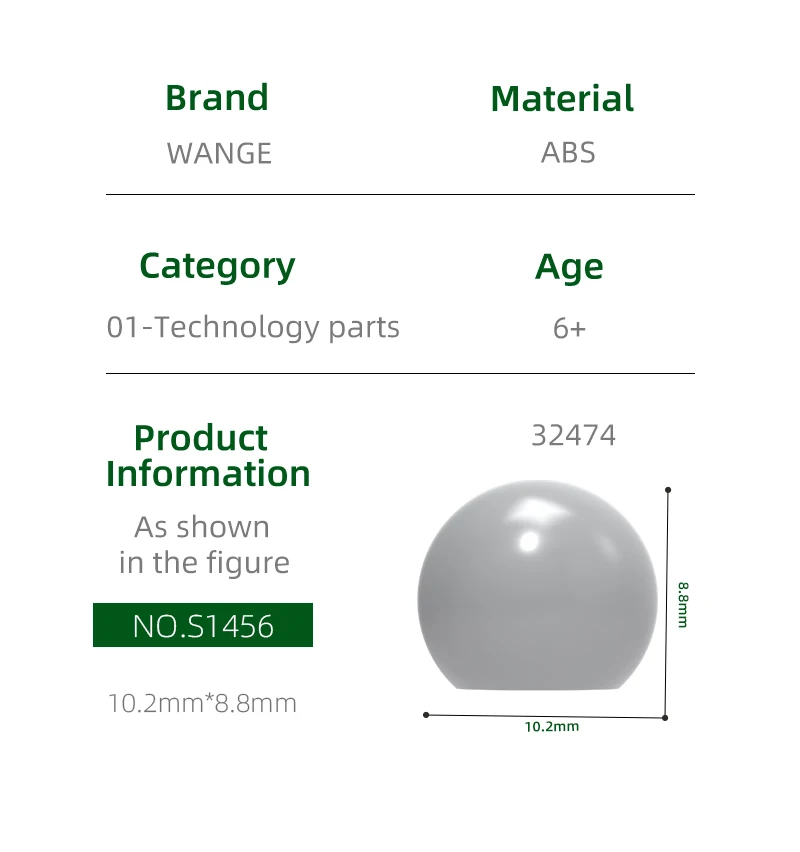 Wange235Pcs/lot 32474 Connection Steering Ball Joint Building Blocks Moc Color Accessories Compatible with Brick DIY Spare Parts