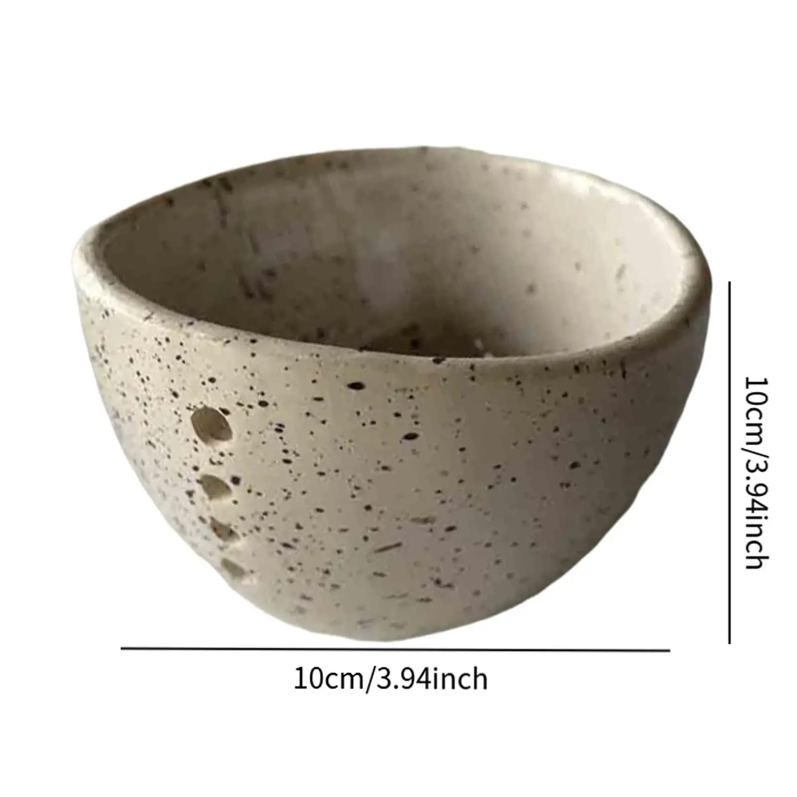 Herb Leaf Stripper Bowl with Different Sized Holes Creative Ceramic Cooking Bowl for Home and Chef Use