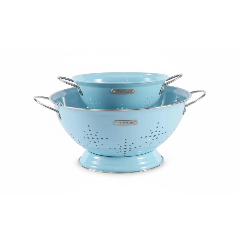 

Набор из 2 металлических дуршлаг с ручками, прочная корзина-сито для макарон, овощей, фруктов, кухонная сушилка