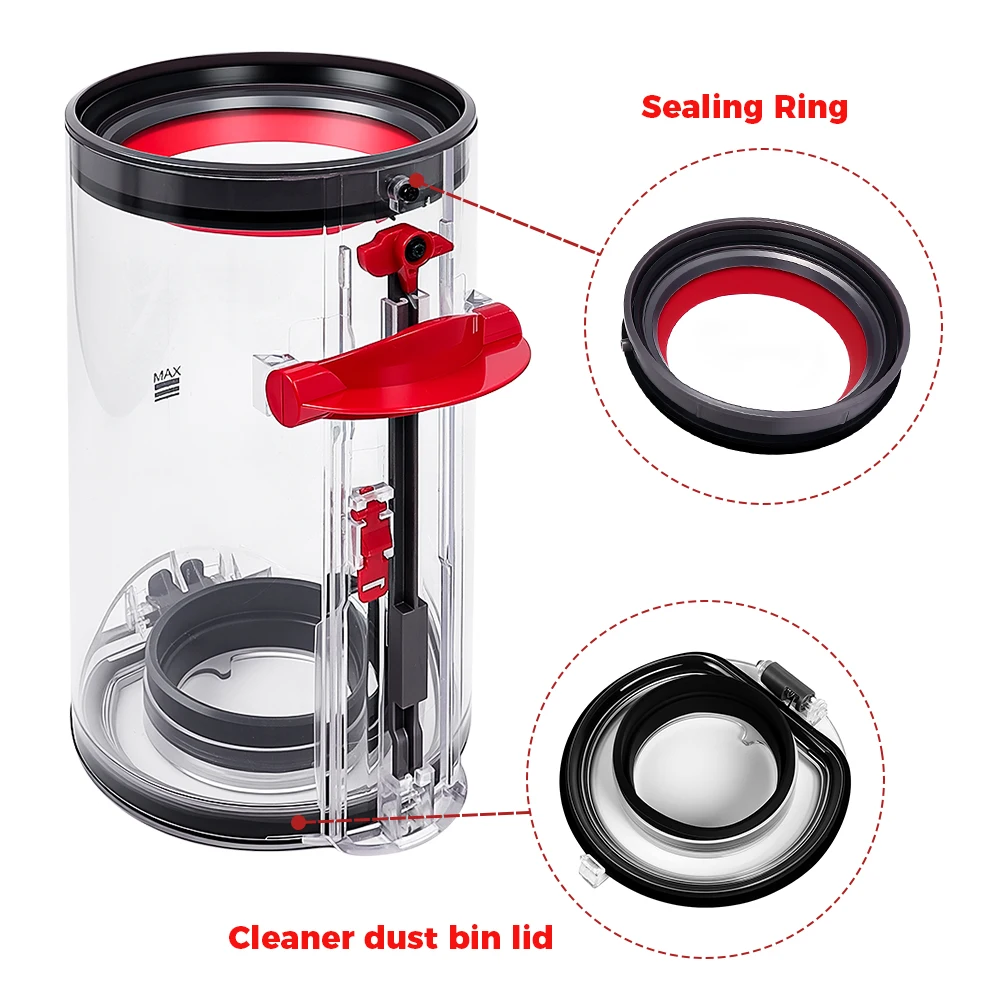 استبدال صندوق الغبار الكبير لدايسون V10 SV12 النسخة الأمريكية مكنسة كهربائية علبة بن المرفقات دلو الغبار الملحقات