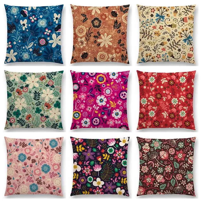 

Customizable Throw Pillow Cover Home Decor Cute Floral Cushion Designer High Quality Sofa Living Room