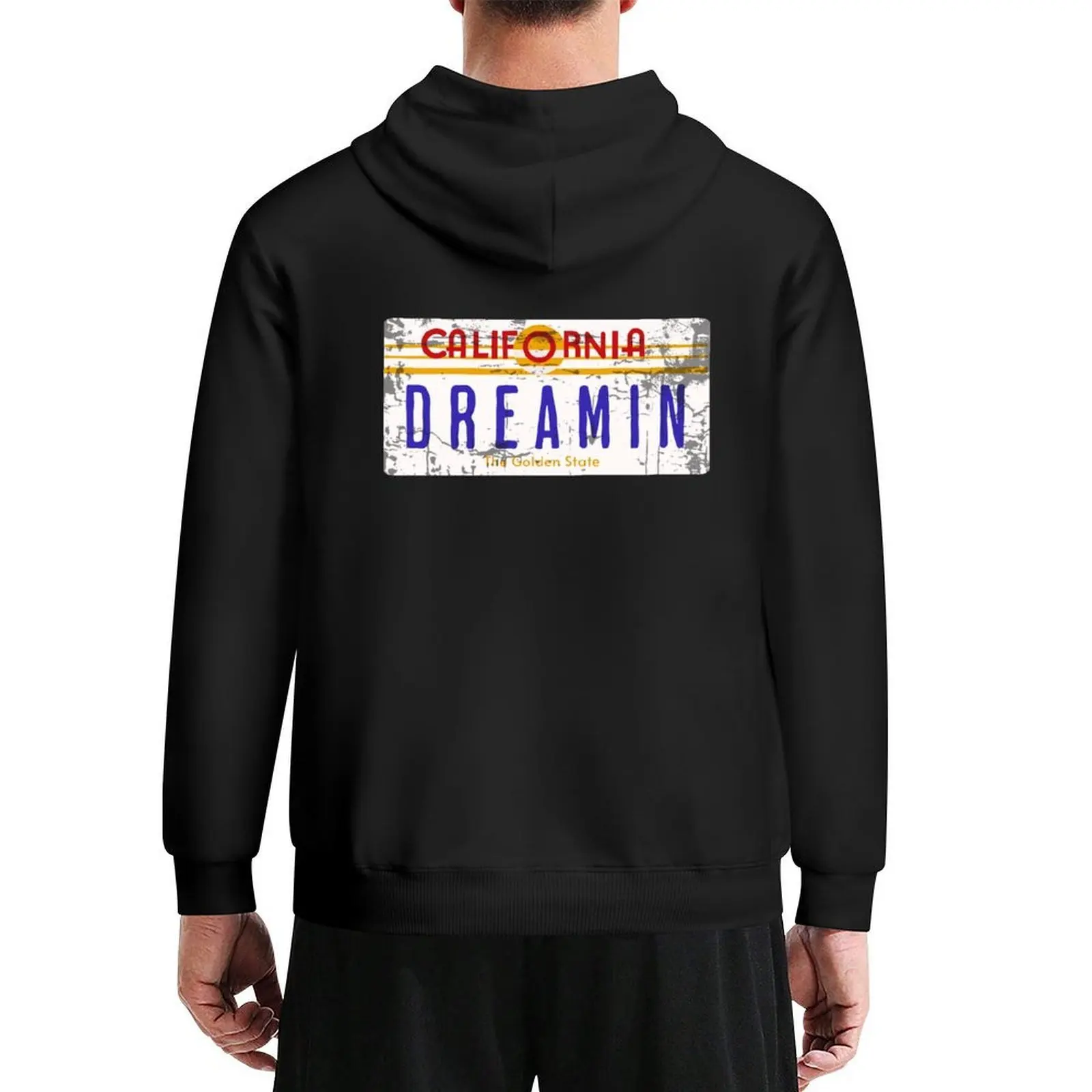

California Dreamin Vintage License Plate Hoodie male clothes graphic t shirts men mens clothing men's sweat-shirt set hoodie