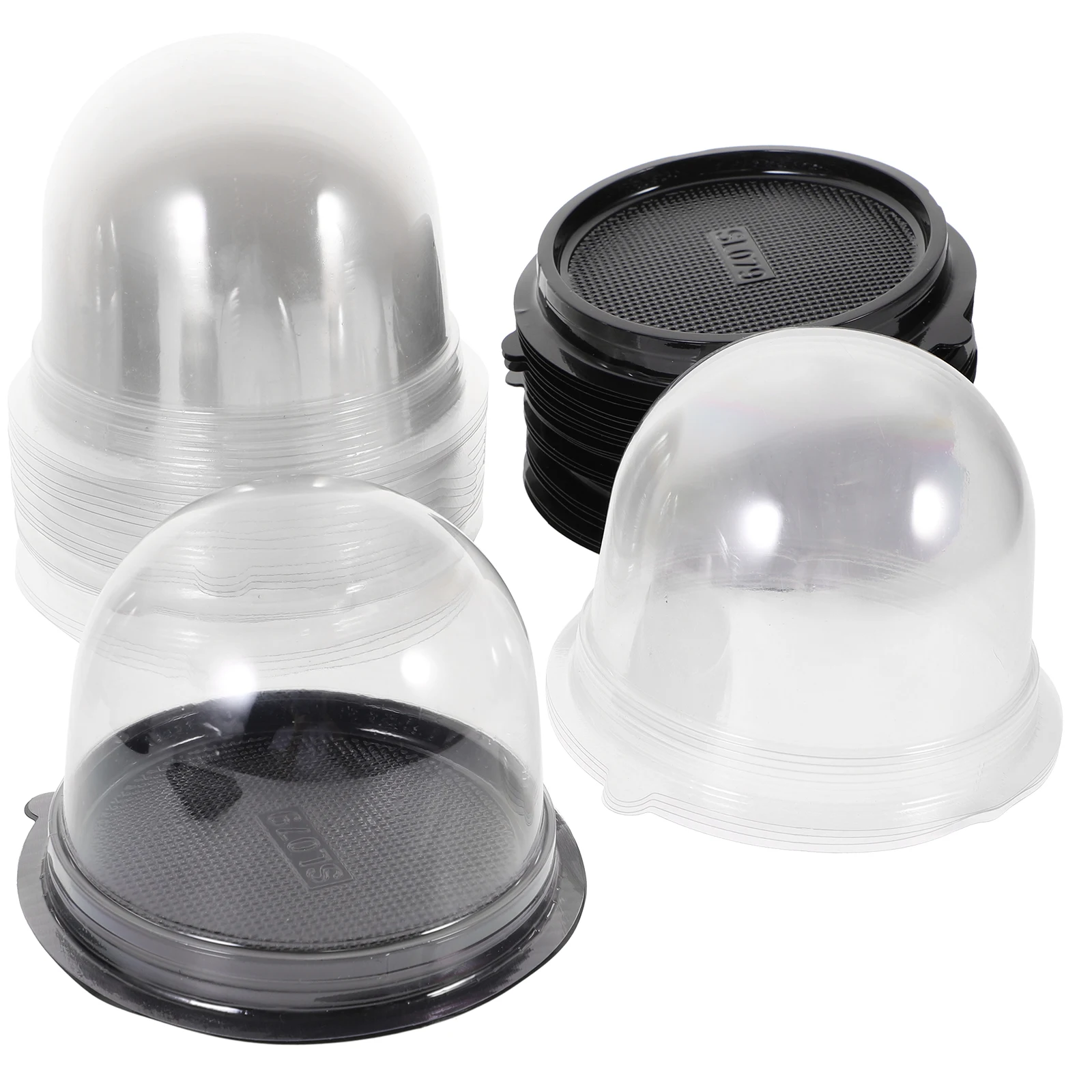 

50 Sets Boxes Small Portable PP Clear Baking Packing Gift Containers With Cake Boxes Lid Safe