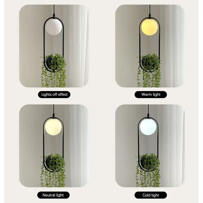 Imagem -05 - Nordic Retro Plant Pendant Light Criativo Green Grass Led Lâmpada Ferro Art Fixtures For Dining Room Corredor Café Decoração para Casa Novo