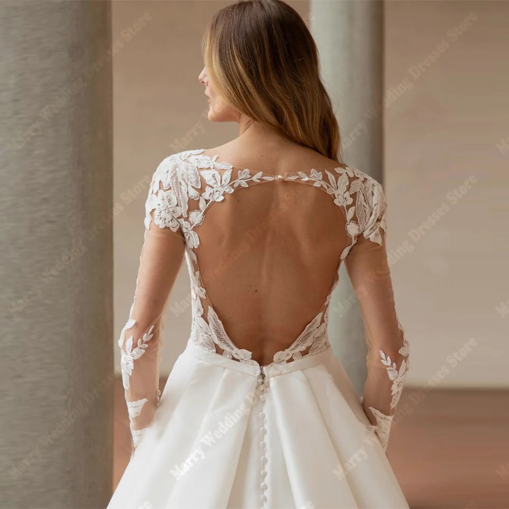 Urocze suknie ślubne damskie w kształcie litery A na rok 2025, eleganckie suknie ślubne z głębokim dekoltem w serek, długość do podłogi, suknie wieczorowe Vestidos De Novias, szyte na miarę.